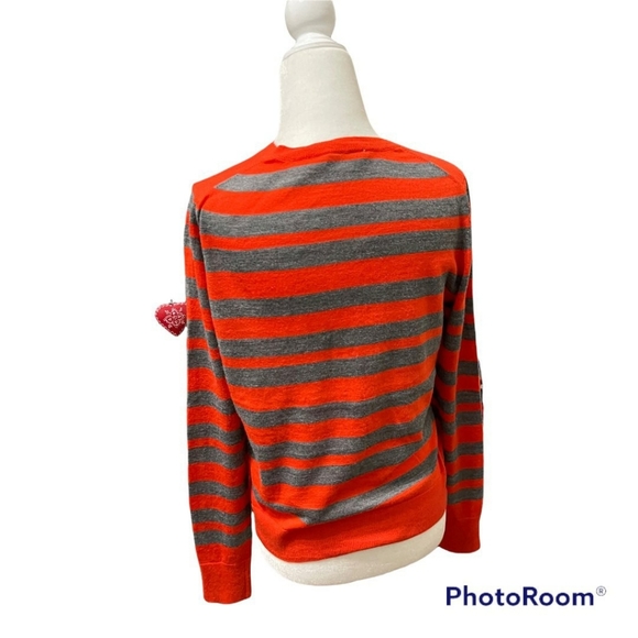 Ann Taylor Loft Orange and Gray Striped Size Medium - Picture 3 of 6